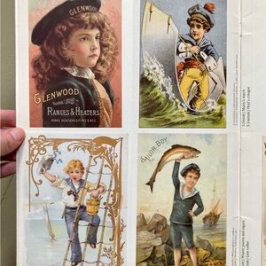 1989 Old-Fashioned Children in Trade Cards Advertising Ephemera Valentine's Day